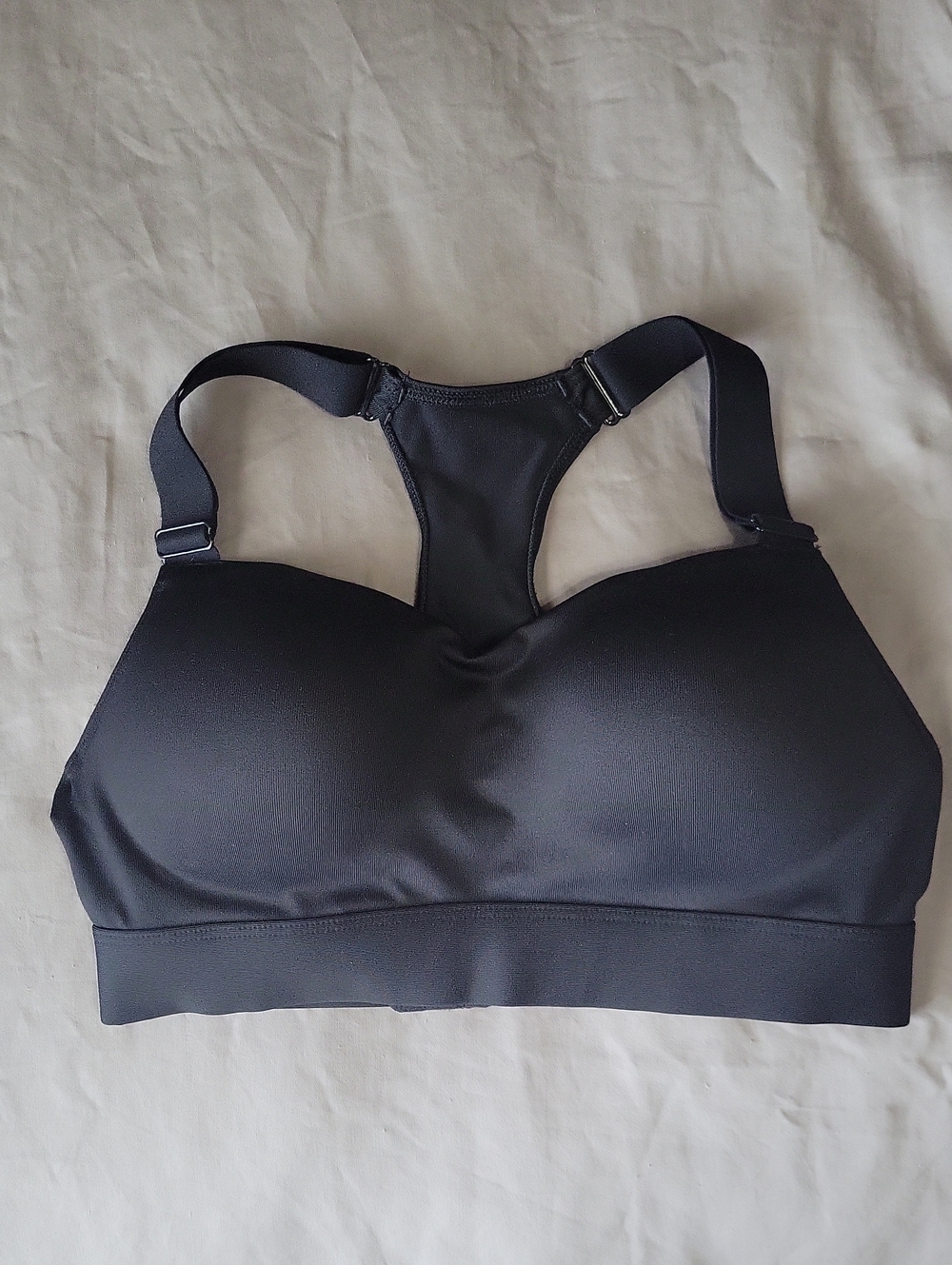 NWT' PINK Victoria's Secret Black Racerback Molded Sports Bra - Small - Picture 1 of 4